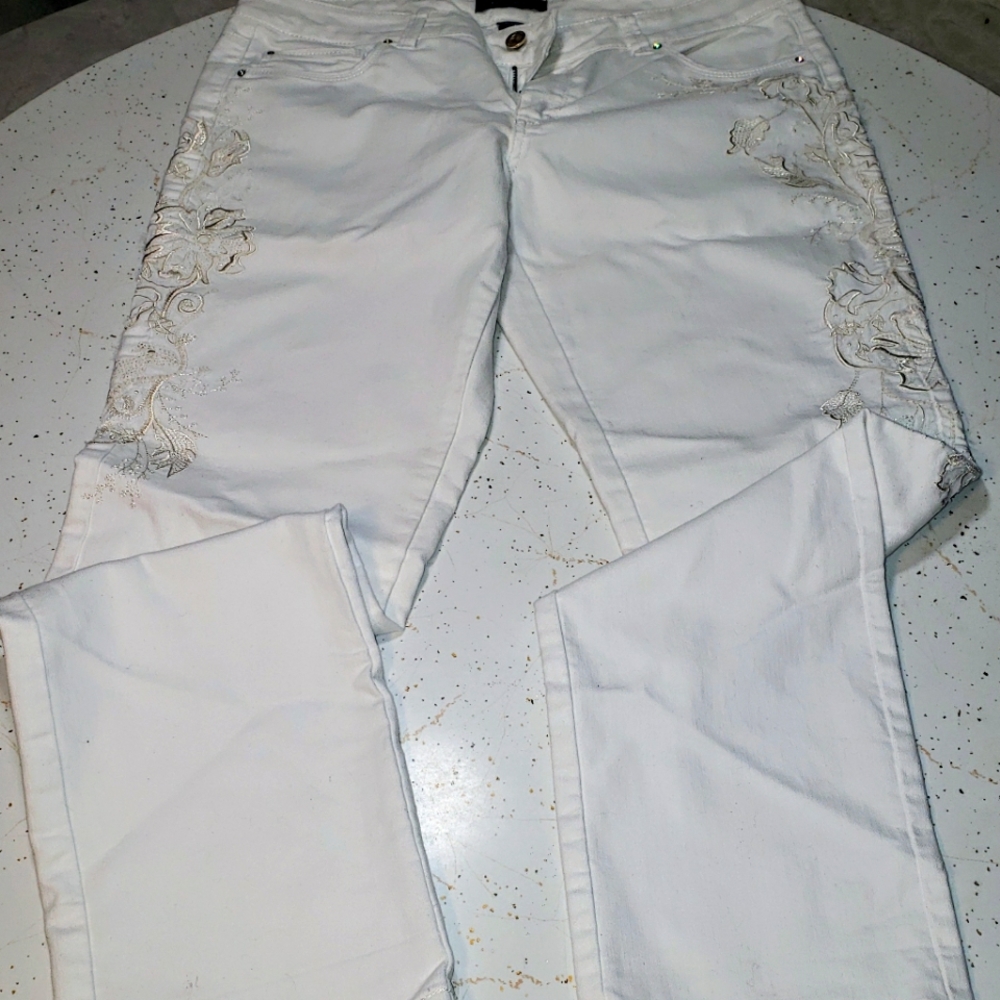 Womens White Skiny Jeans, Size 10R
